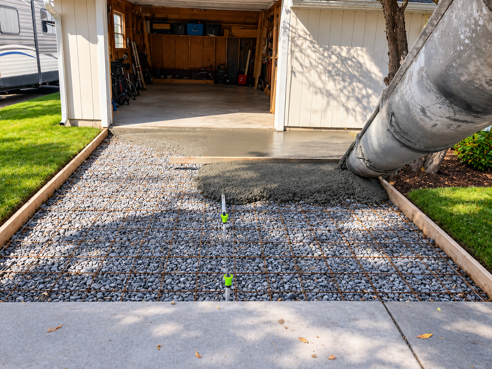 New concrete steps and walkway